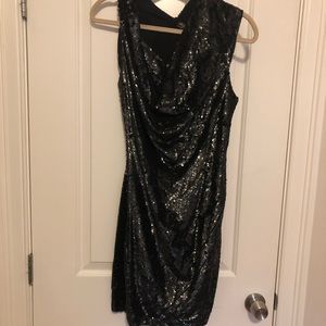 All Saints black sequin dress